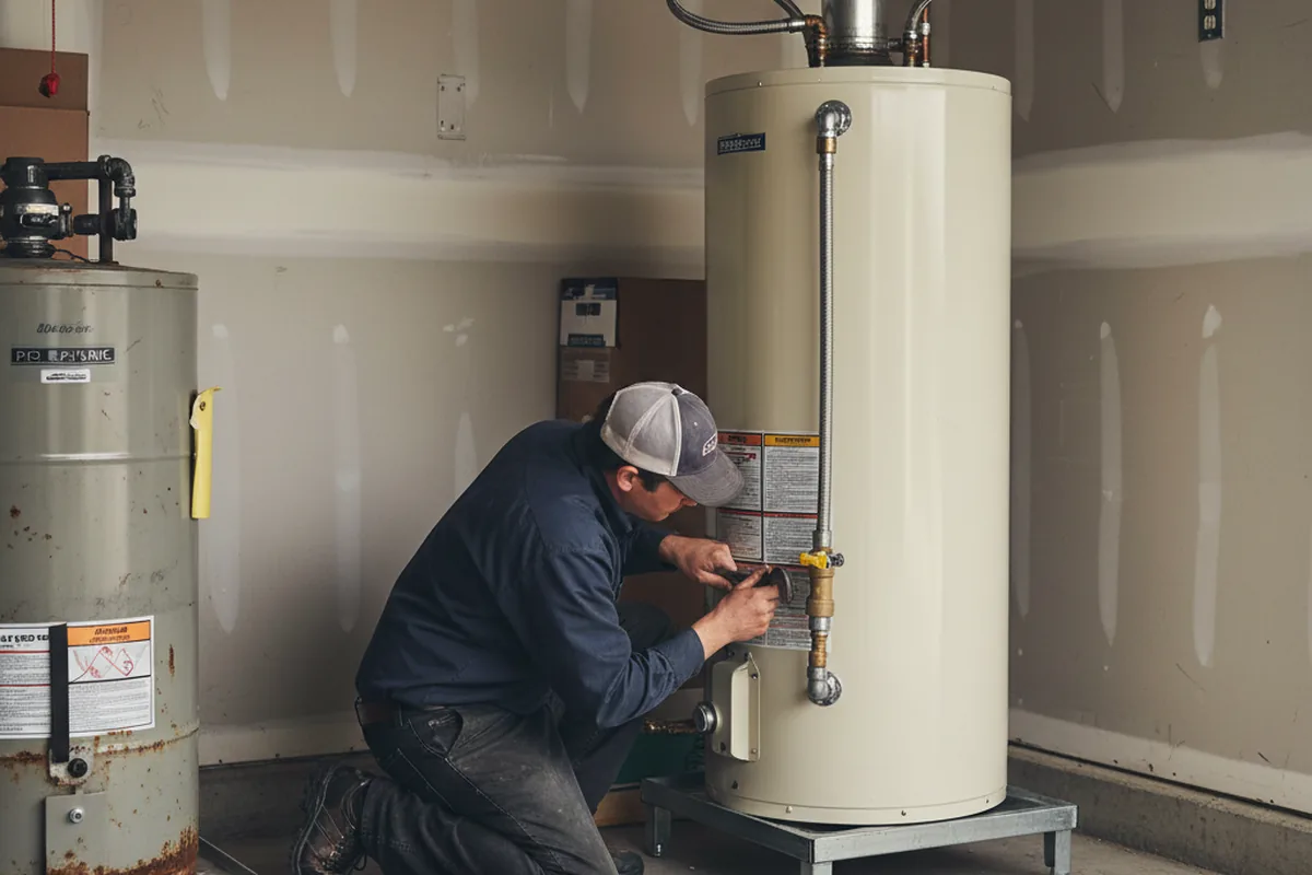 Water heater and shutoff valve replacement in Shorewood